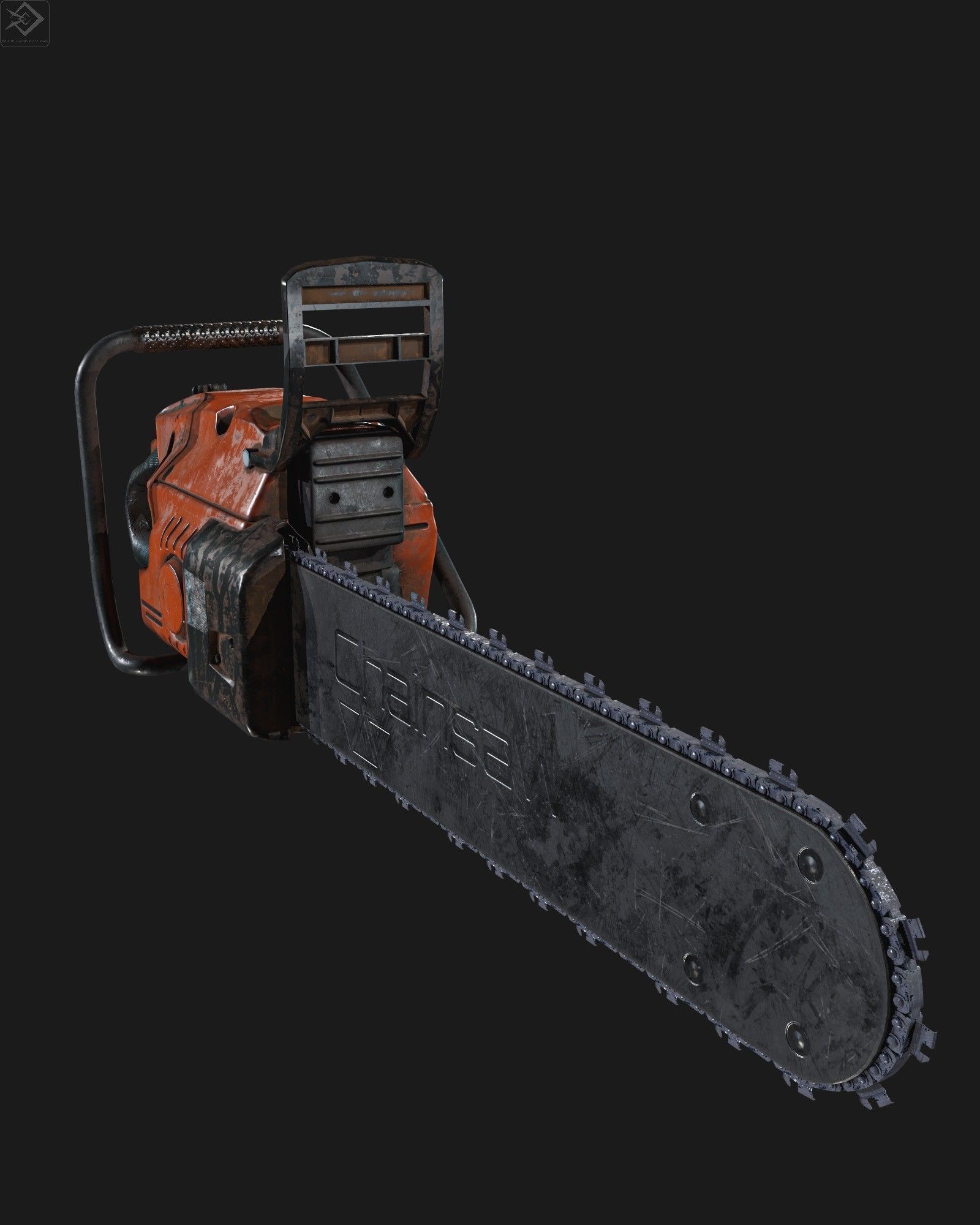 Chainsaw Low-poly 3D model_7