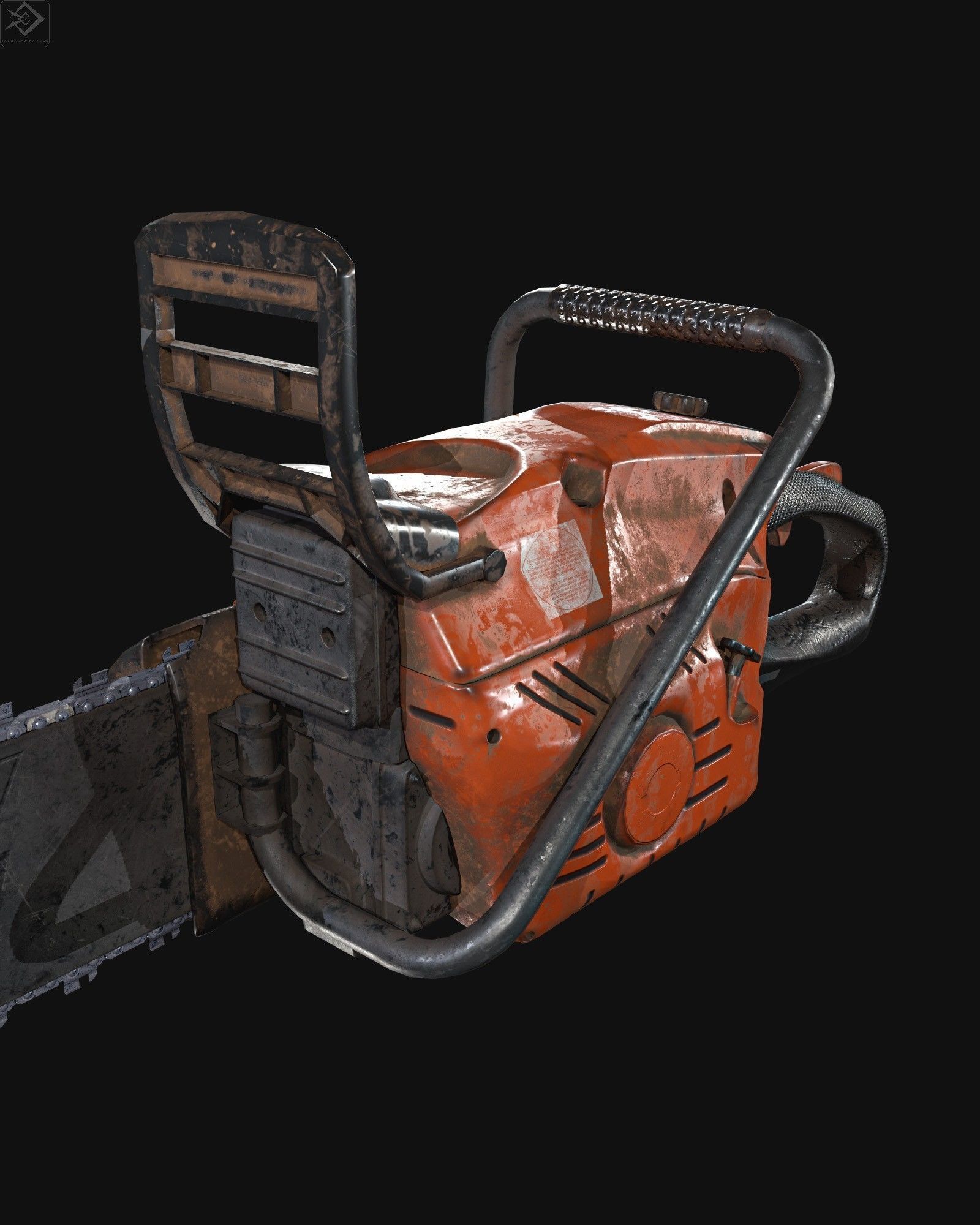 Chainsaw Low-poly 3D model_6