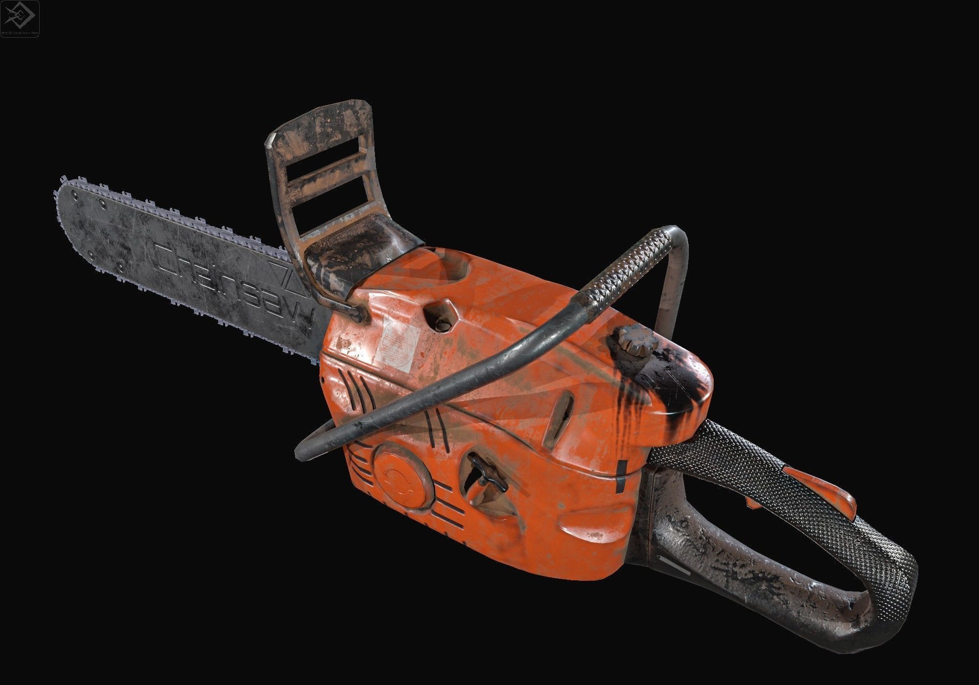Chainsaw Low-poly 3D model_10