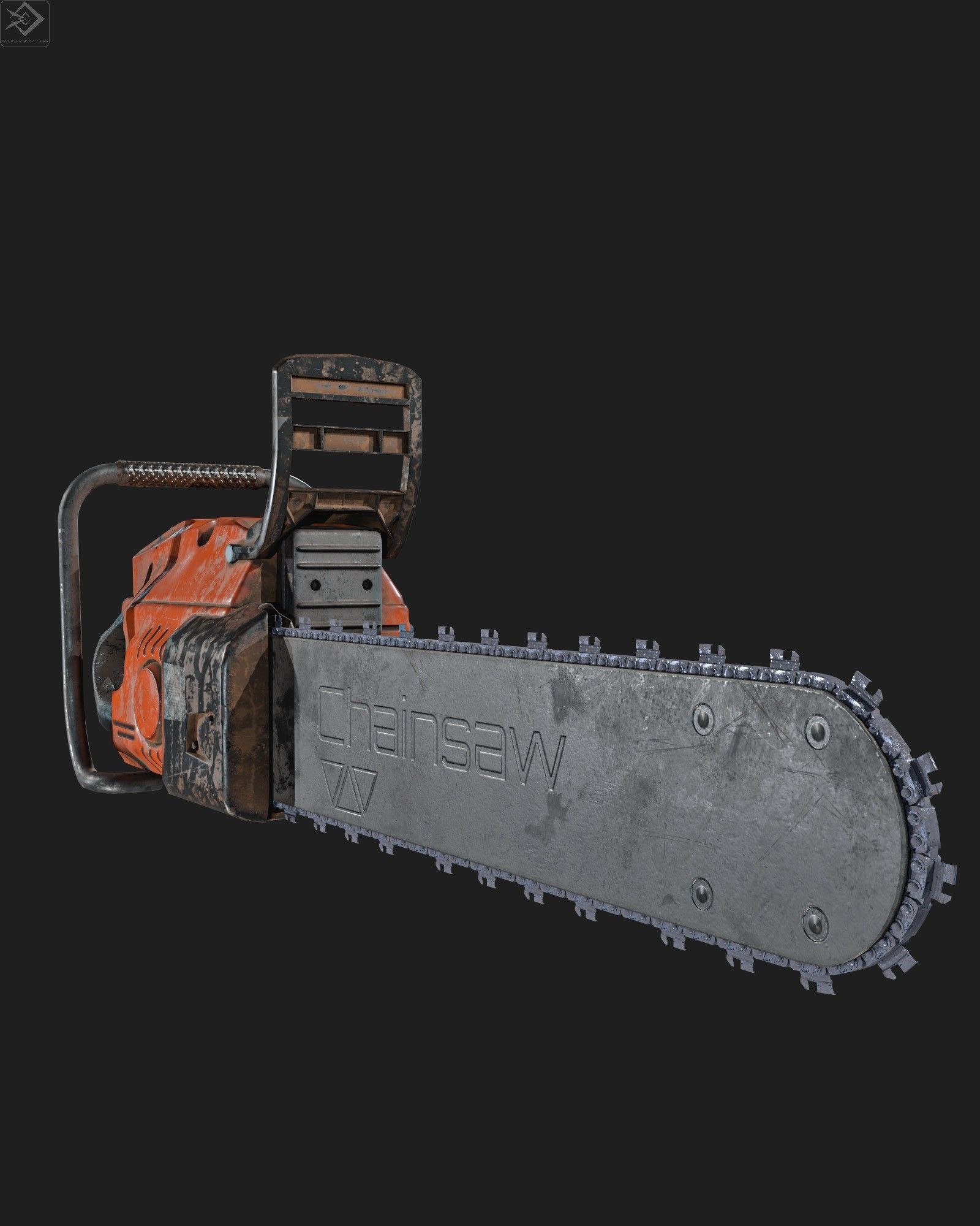 Chainsaw Low-poly 3D model_8