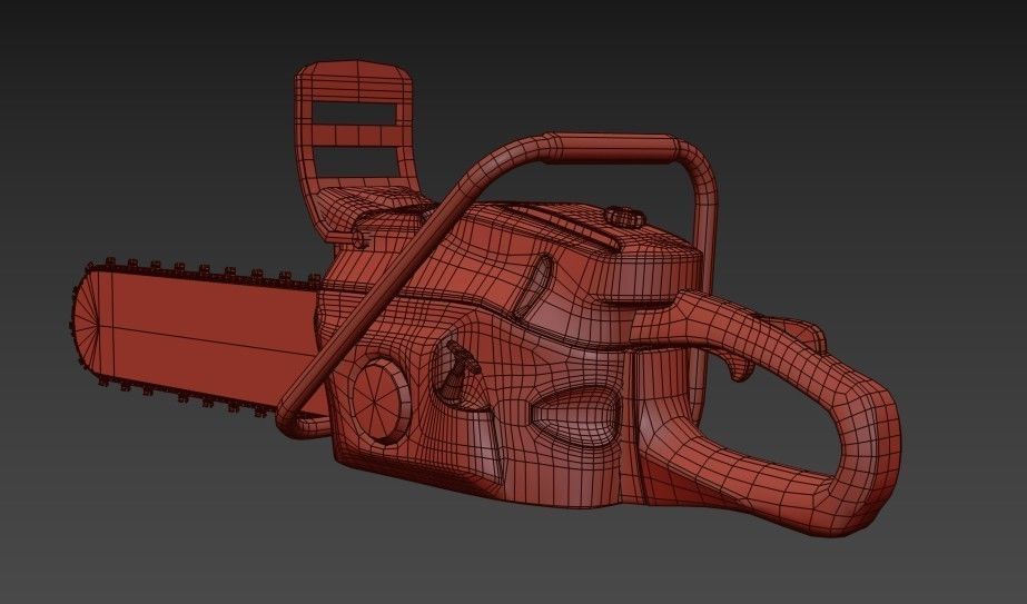 Chainsaw Low-poly 3D model_15