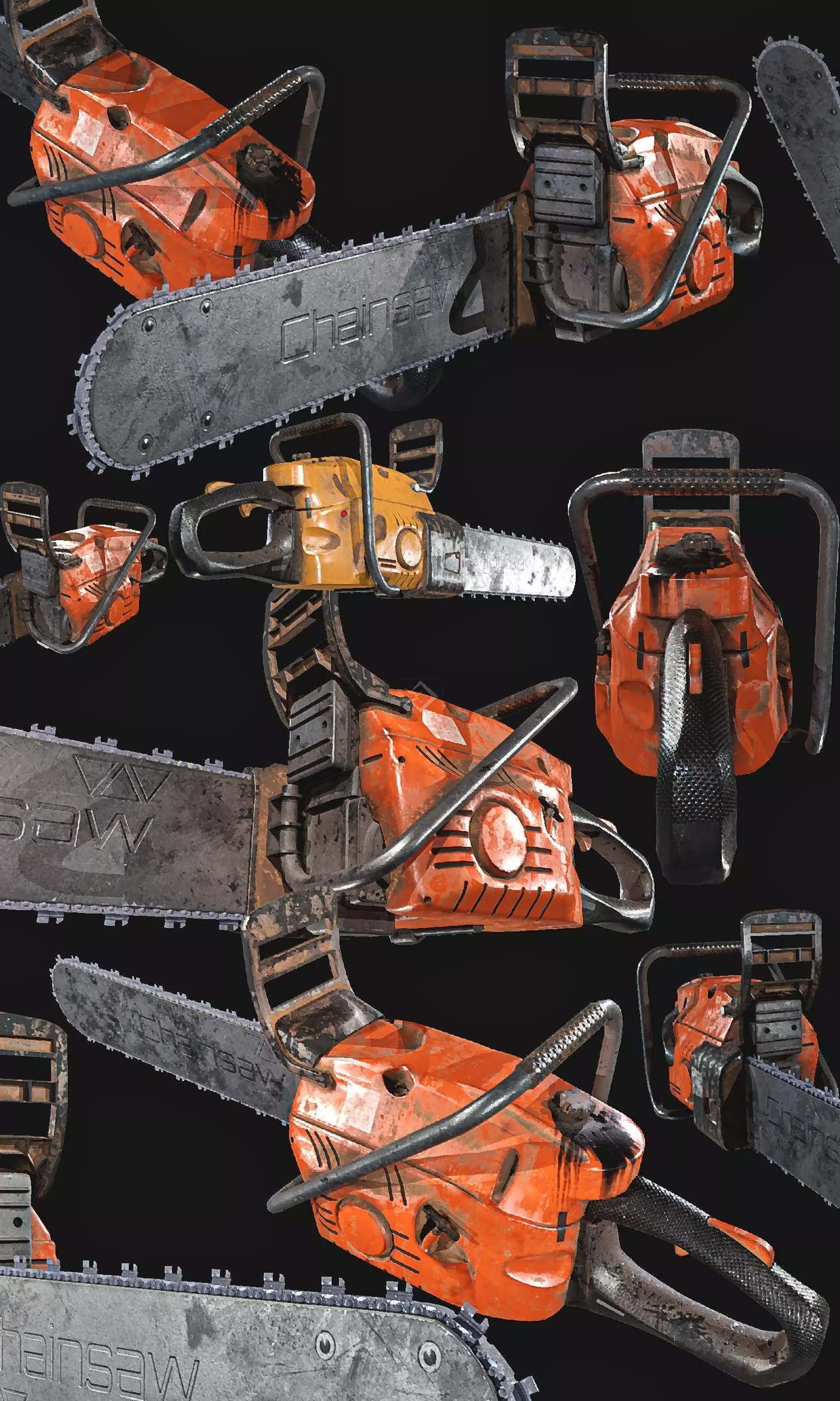 Chainsaw Low-poly 3D model_0