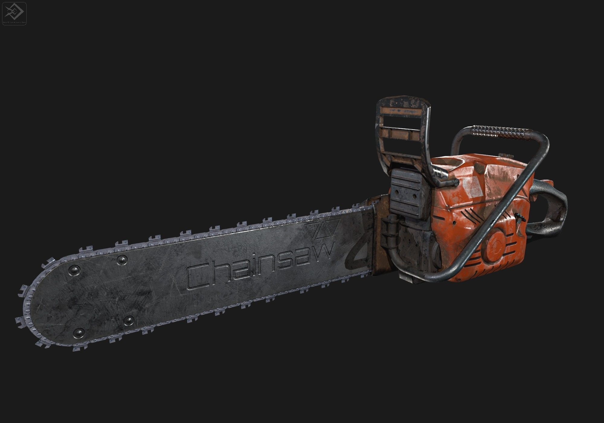 Chainsaw Low-poly 3D model_12