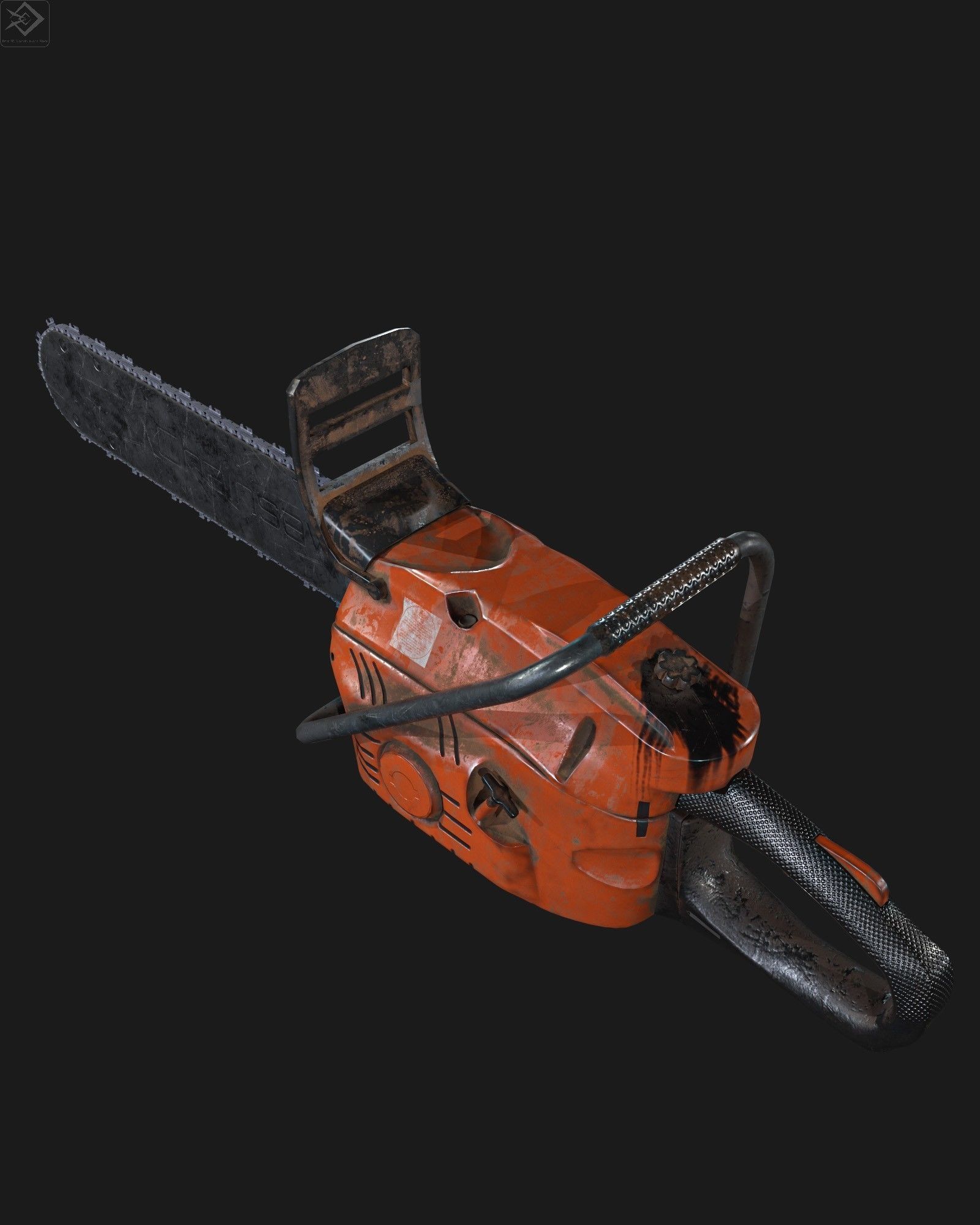 Chainsaw Low-poly 3D model_1