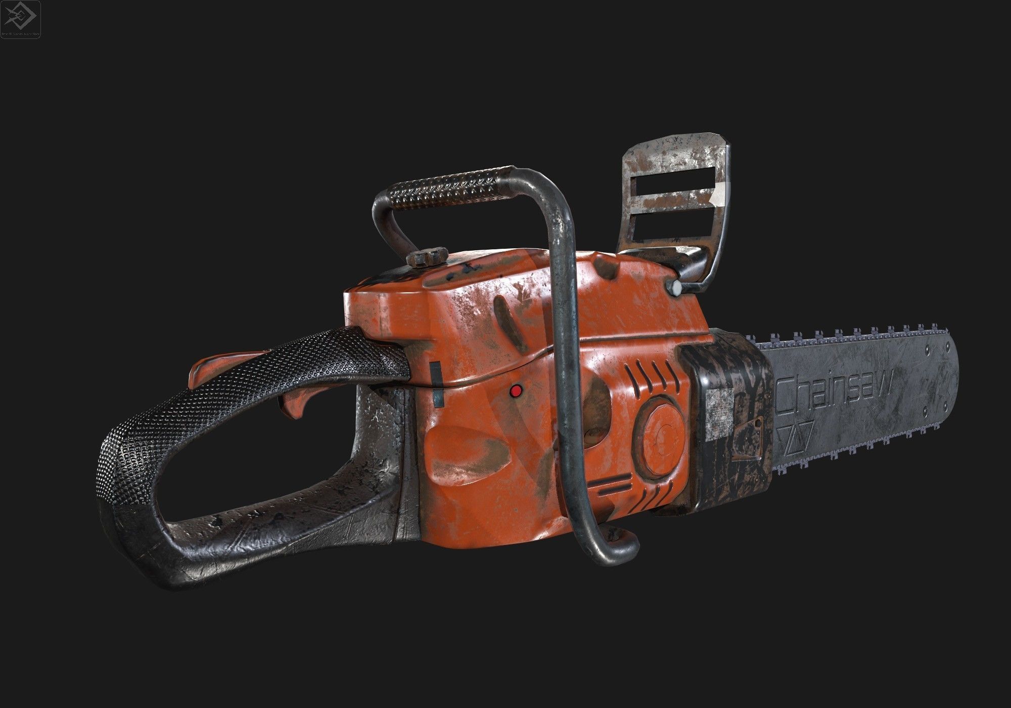 Chainsaw Low-poly 3D model_11