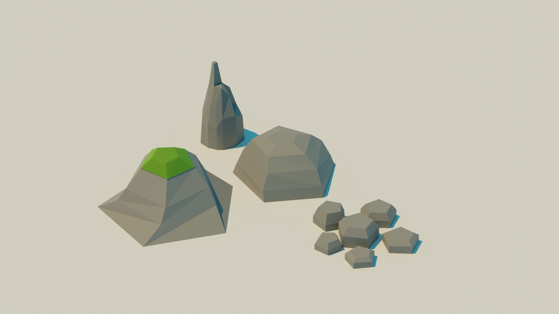 Low-Poly forest assets pack Free low-poly 3D model_7