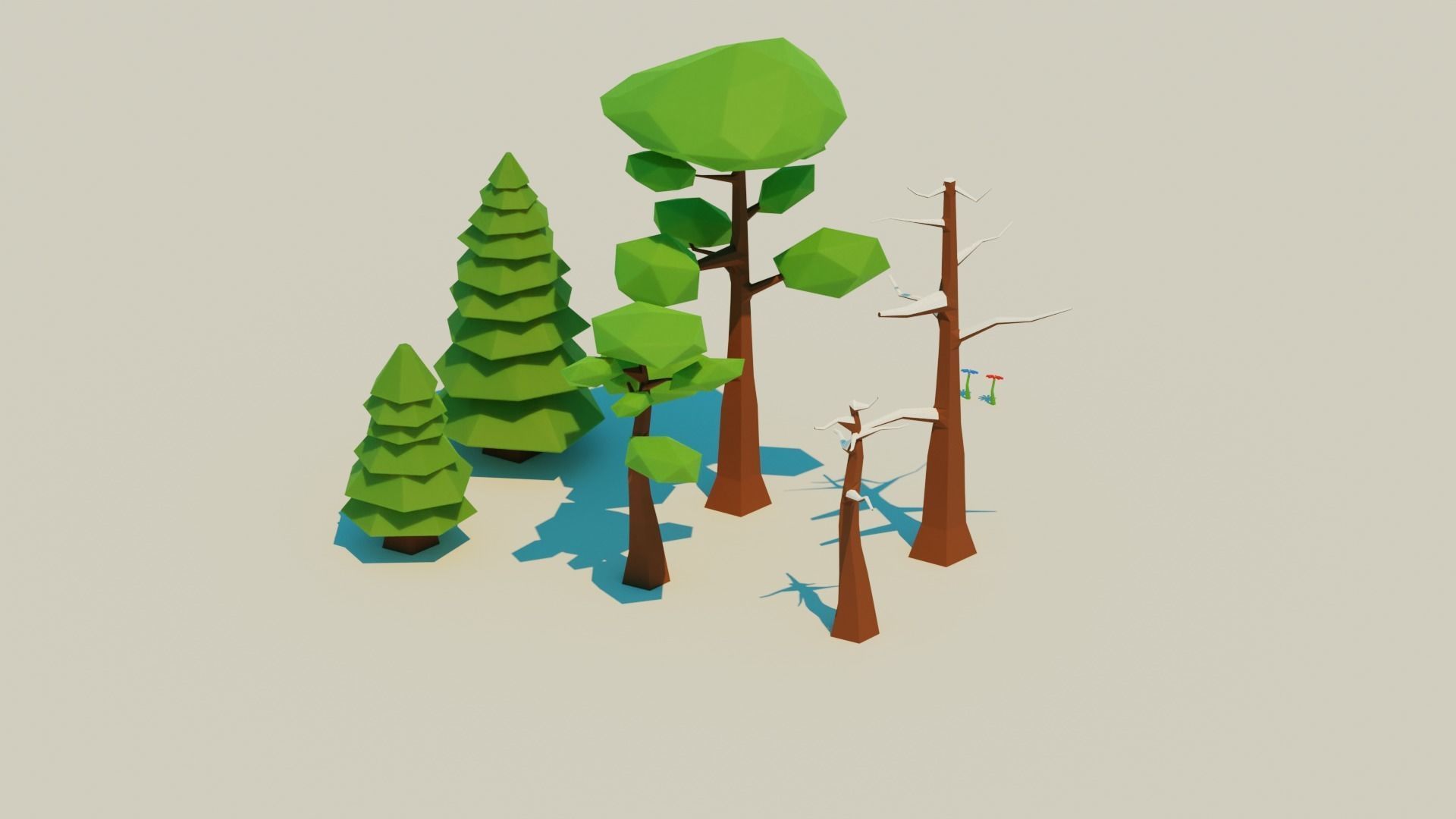 Low-Poly forest assets pack Free low-poly 3D model_4