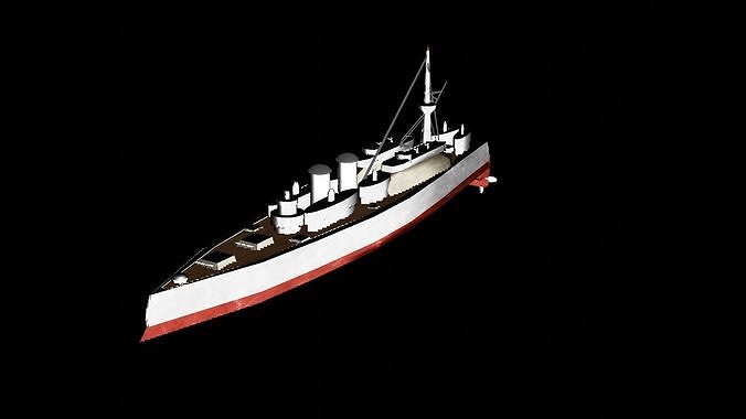 Watercraft battleship Free 3D model