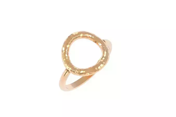 ring 3d print model gold with diamond in middle