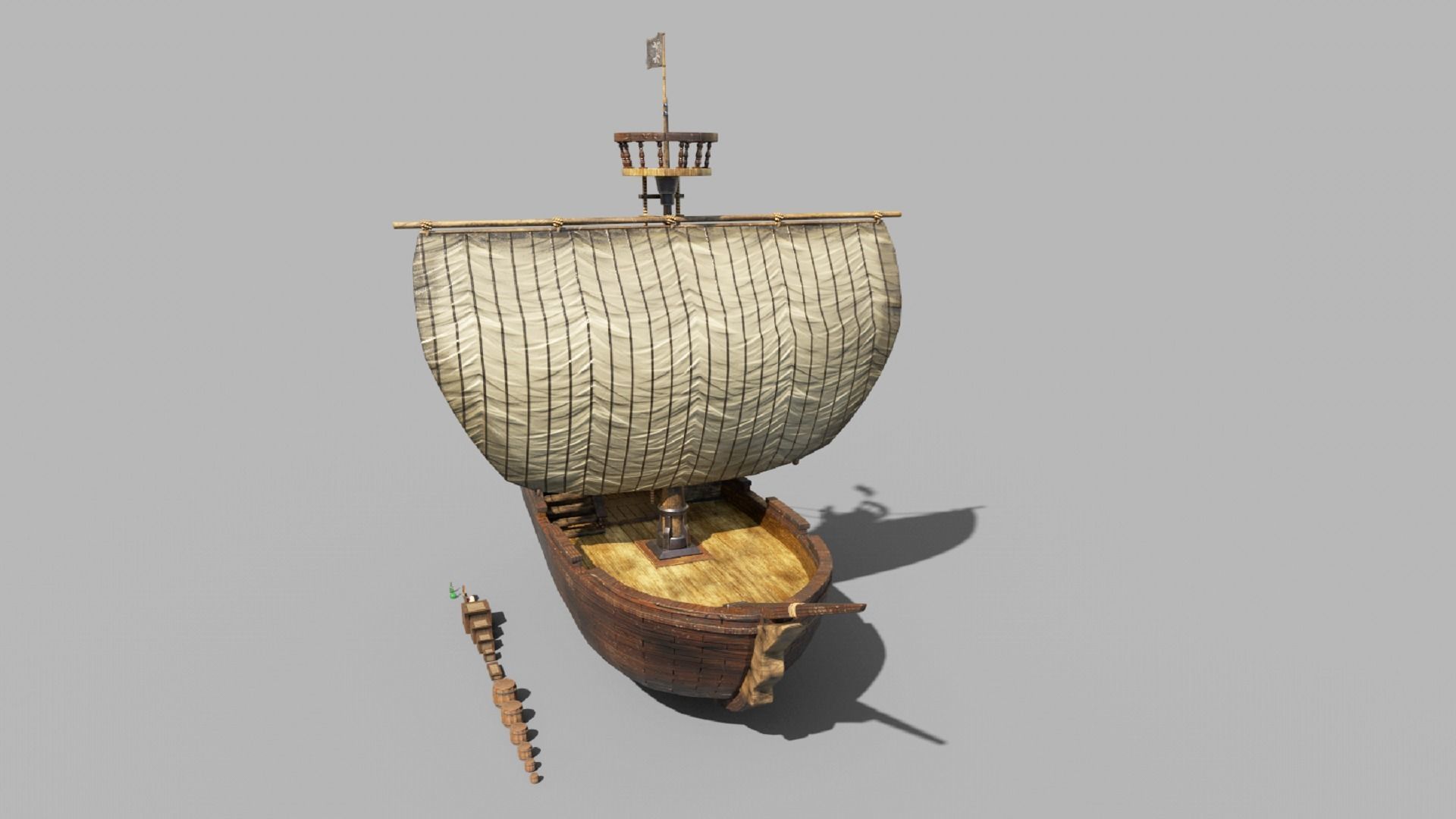 Pirate ship PBR low-poly 3D model Low-poly 3D model_4
