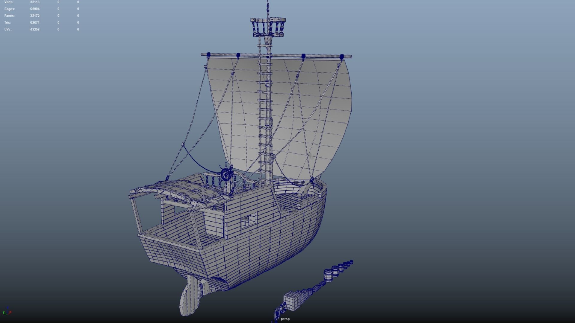 Pirate ship PBR low-poly 3D model Low-poly 3D model_13