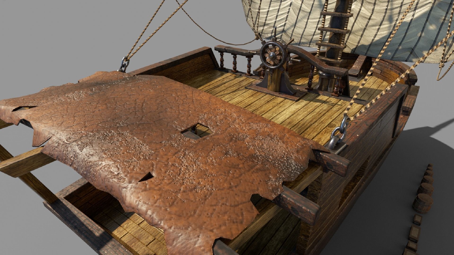 Pirate ship PBR low-poly 3D model Low-poly 3D model_8