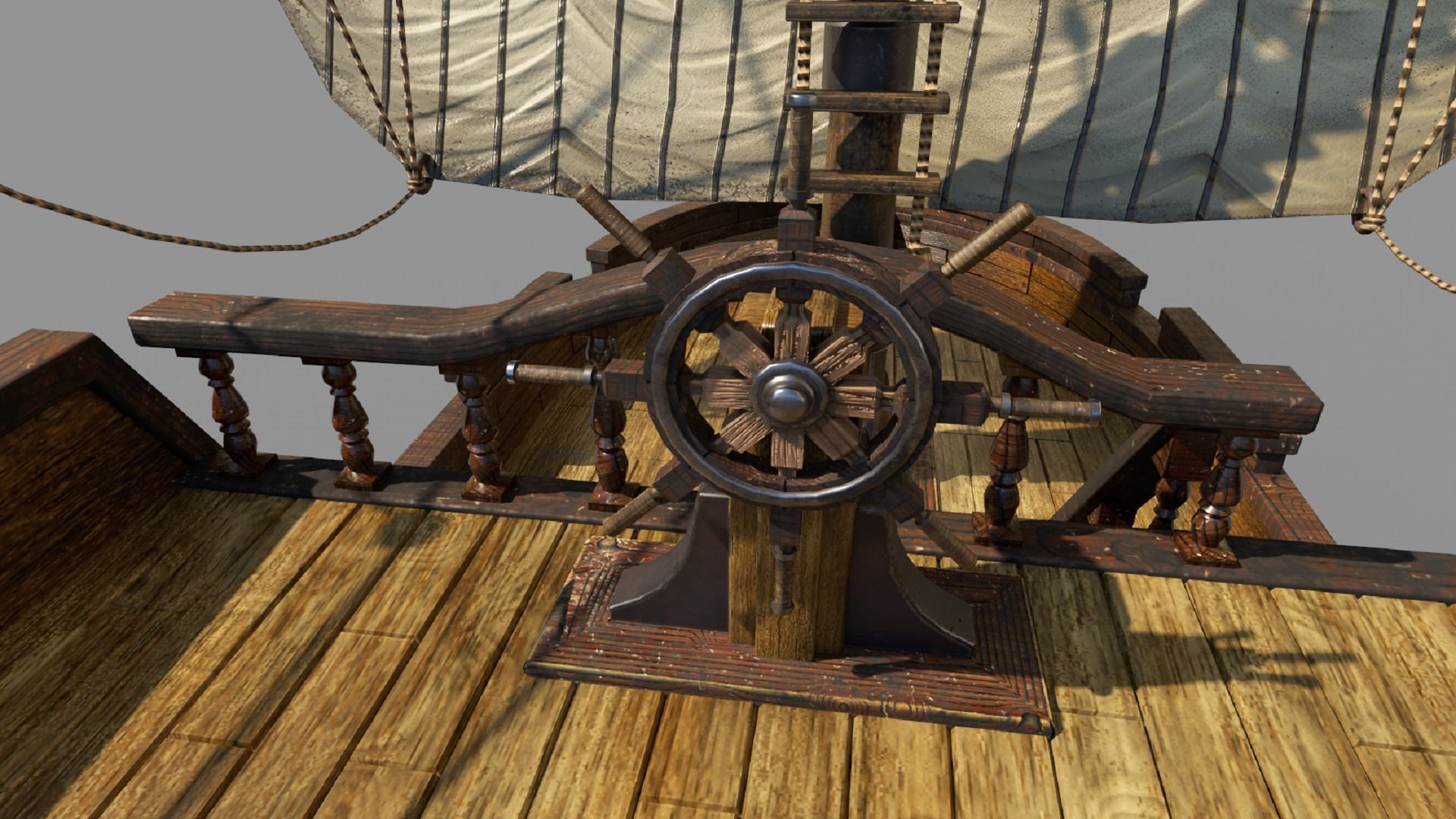 Pirate ship PBR low-poly 3D model Low-poly 3D model_9