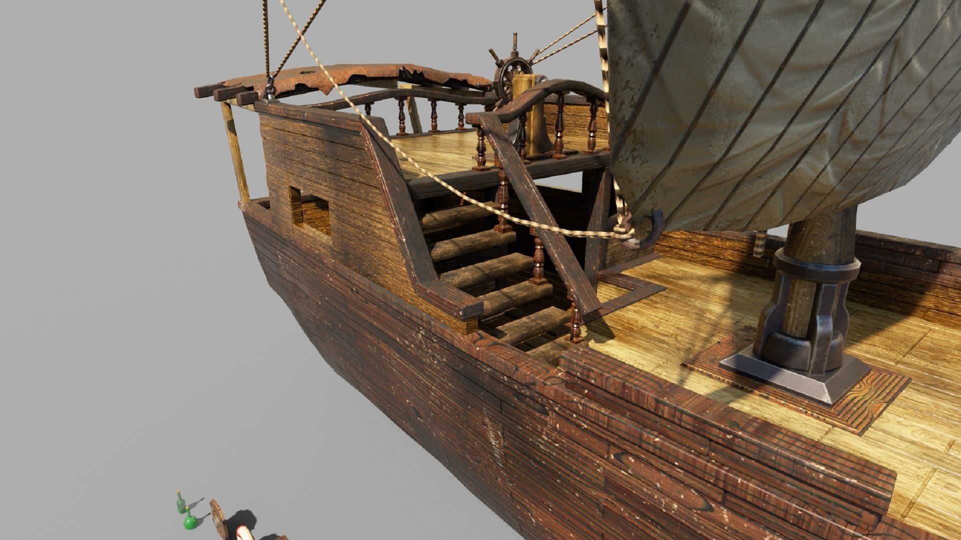 Pirate ship PBR low-poly 3D model Low-poly 3D model_7
