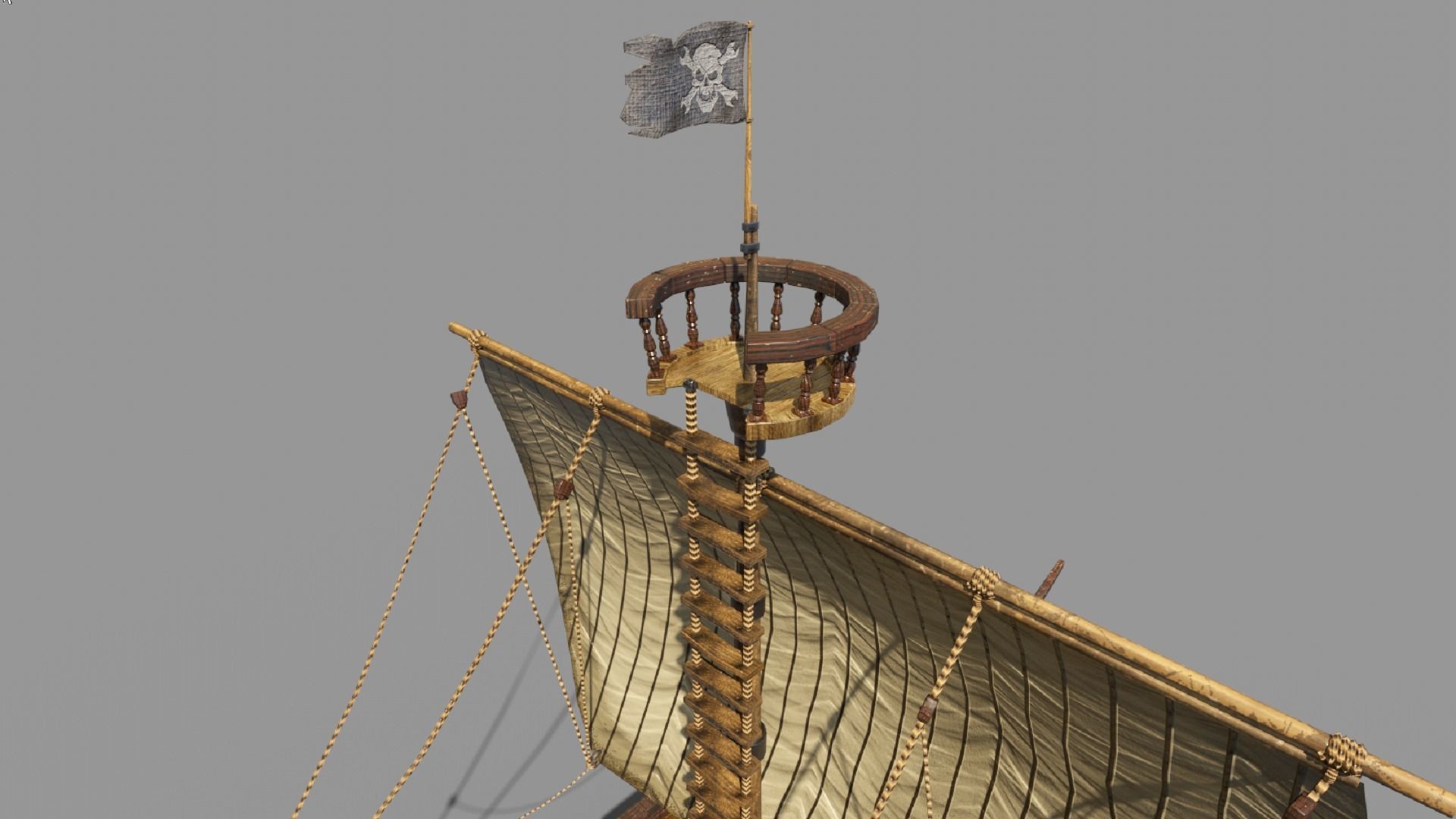 Pirate ship PBR low-poly 3D model Low-poly 3D model_11