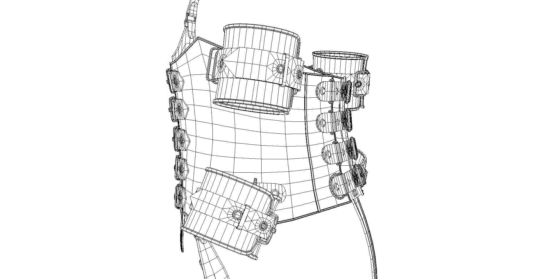 Black Leather Bondage Restraint Corset Low-poly 3D model_24