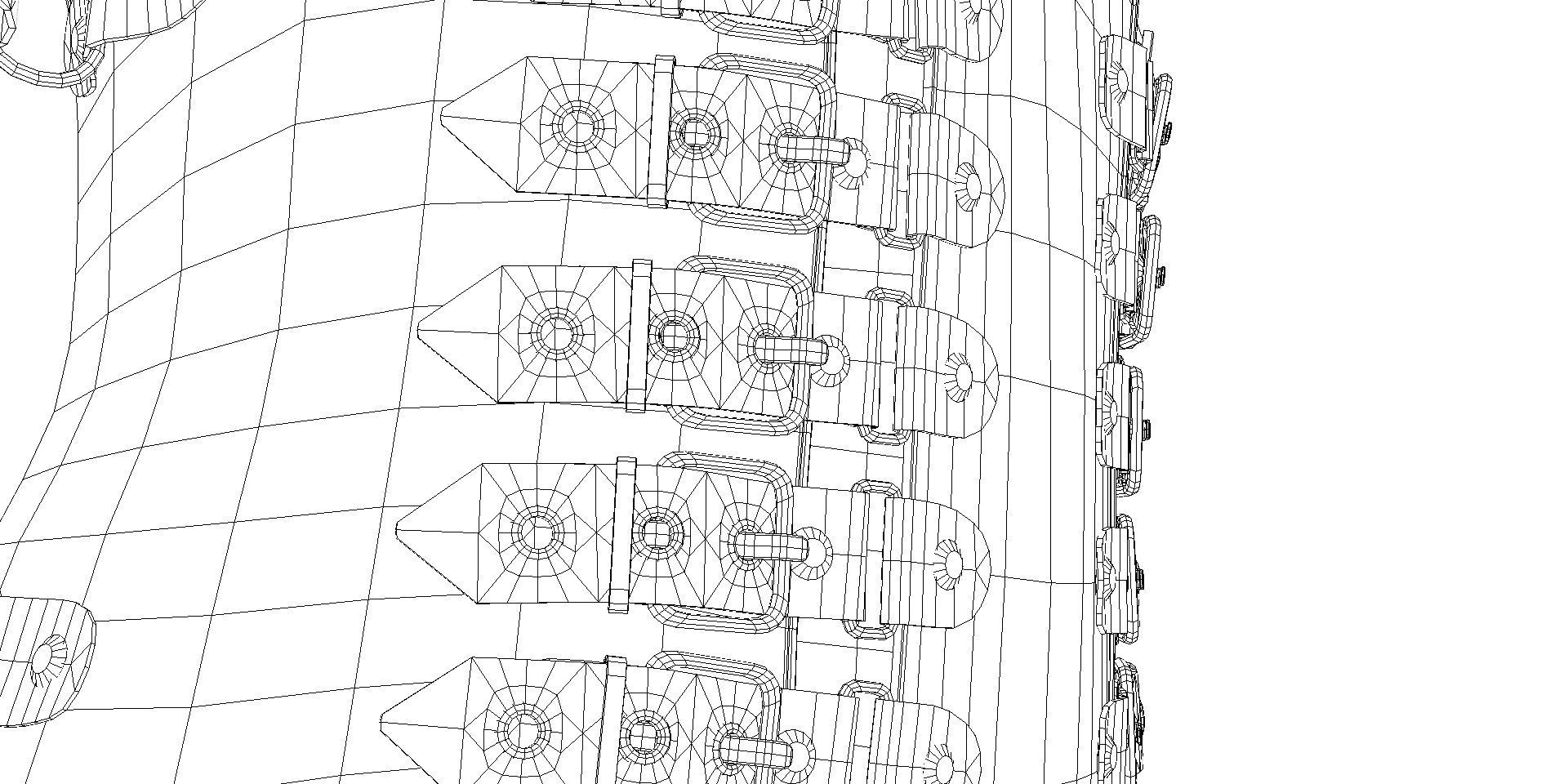 Black Leather Bondage Restraint Corset Low-poly 3D model_29