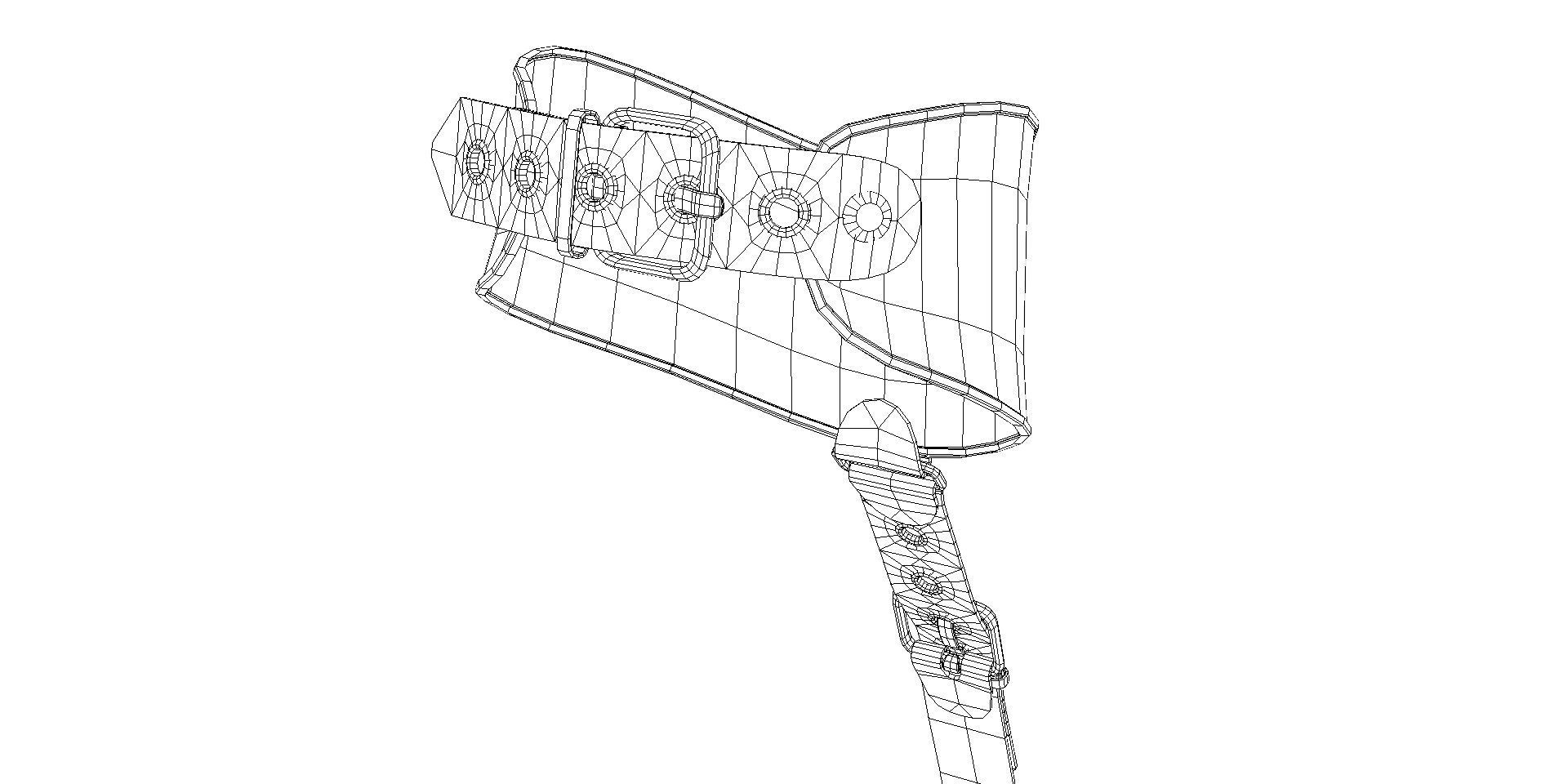 Black Leather Bondage Restraint Corset Low-poly 3D model_26