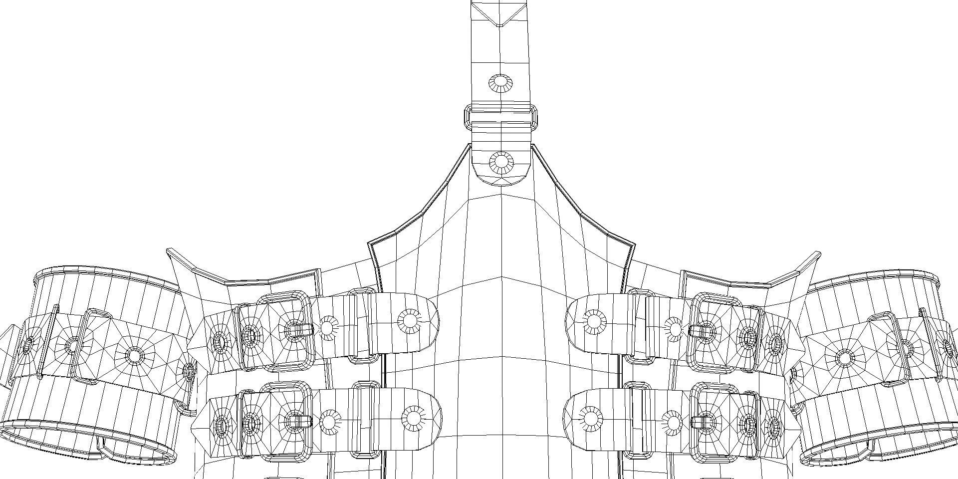 Black Leather Bondage Restraint Corset Low-poly 3D model_30