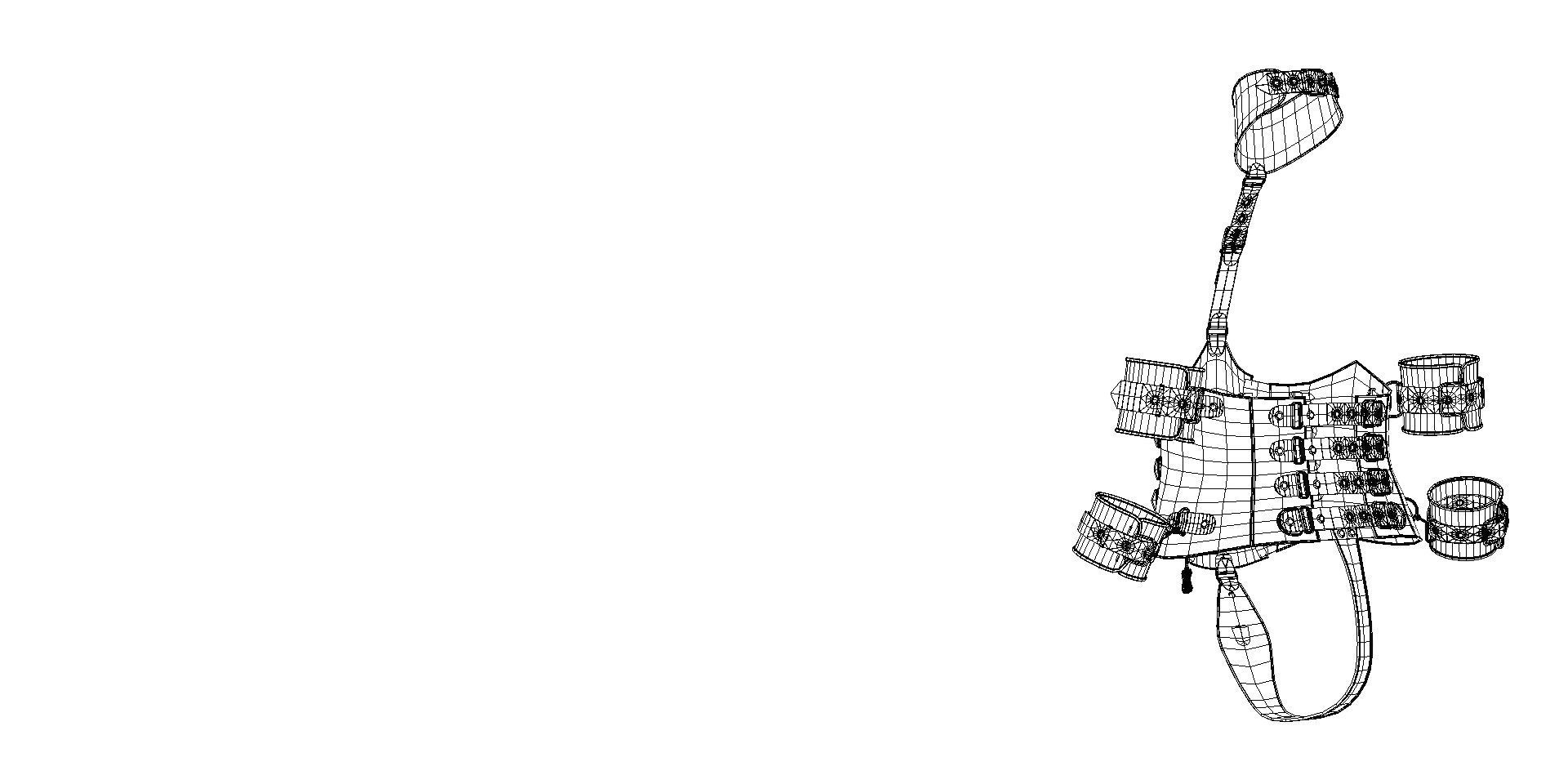 Black Leather Bondage Restraint Corset Low-poly 3D model_19