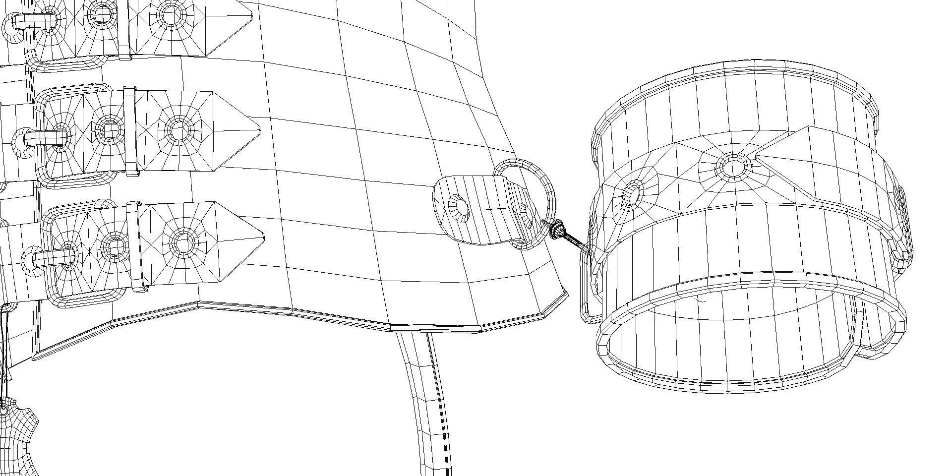 Black Leather Bondage Restraint Corset Low-poly 3D model_31