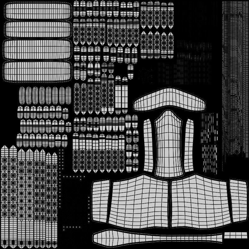 Black Leather Bondage Restraint Corset Low-poly 3D model_32