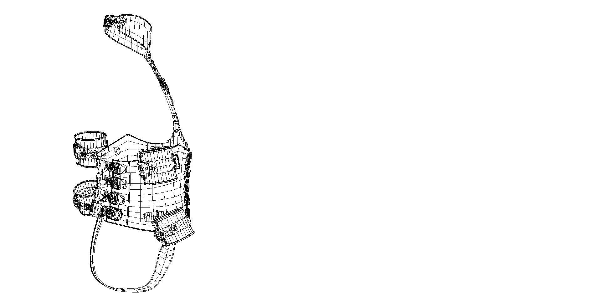 Black Leather Bondage Restraint Corset Low-poly 3D model_20
