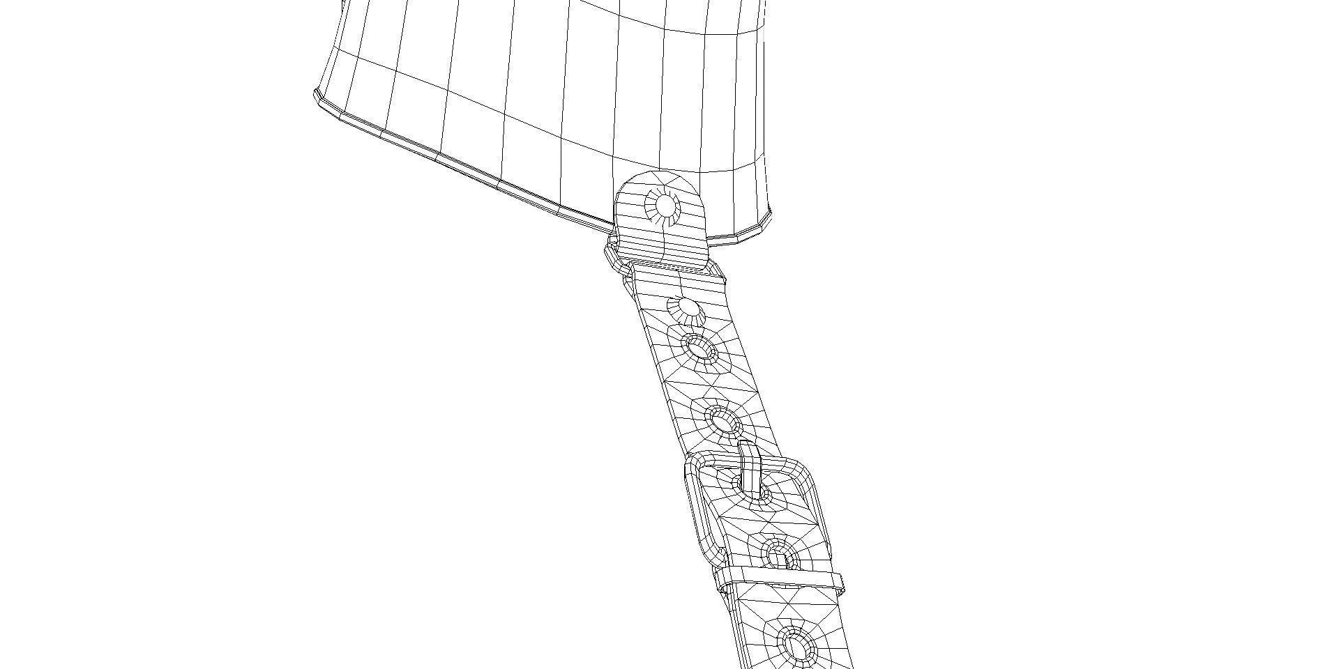 Black Leather Bondage Restraint Corset Low-poly 3D model_25