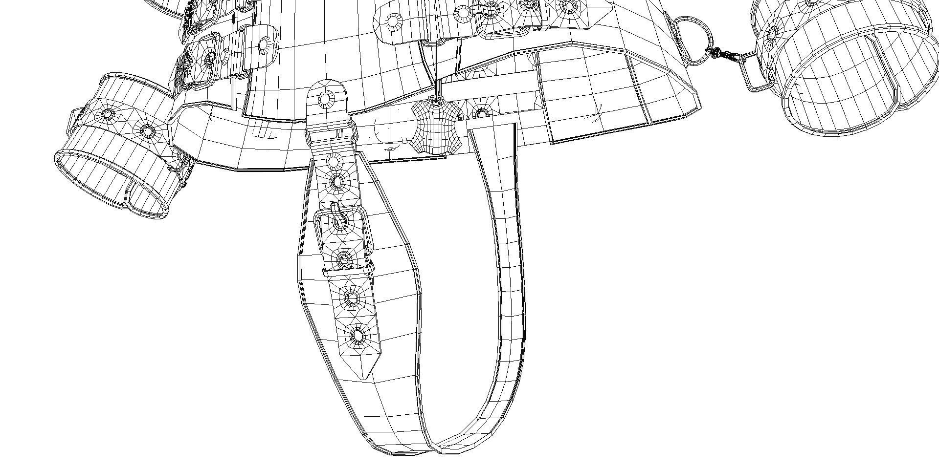 Black Leather Bondage Restraint Corset Low-poly 3D model_28