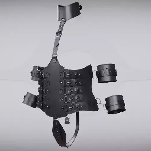 Black Leather Bondage Restraint Corset Low-poly 3D model