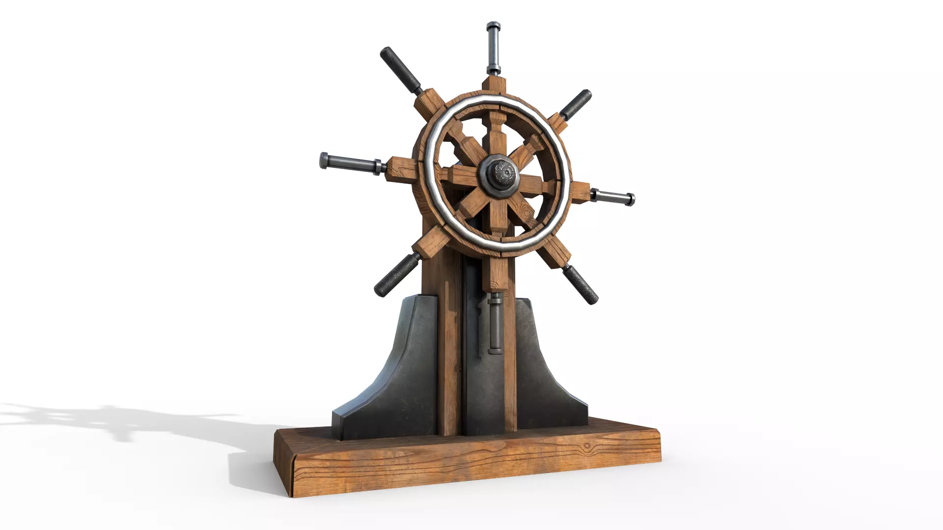 3D model Steering wheel for a sea ship and a bell Wheel 3D model VR ...