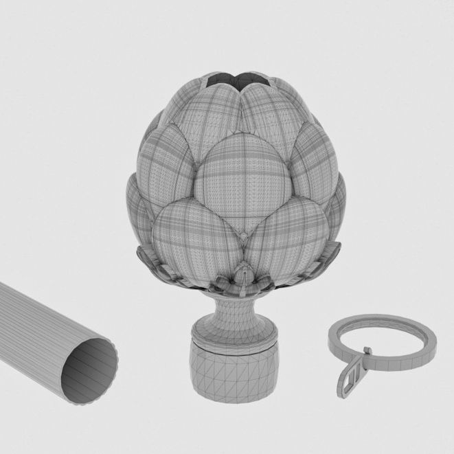 Finial for curtain rods 3D model_4