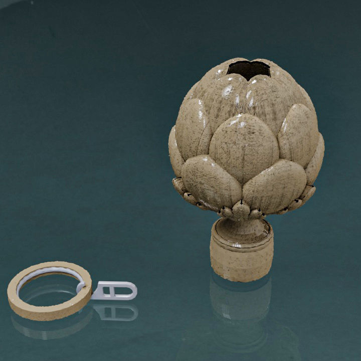 Finial for curtain rods 3D model_3