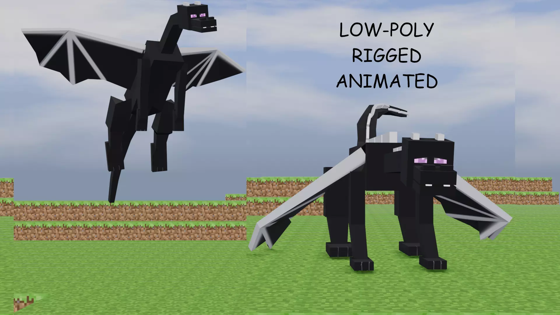 DRAGON RIGGED AND ANIMATED 3D MODEL Low-poly 3D model_0