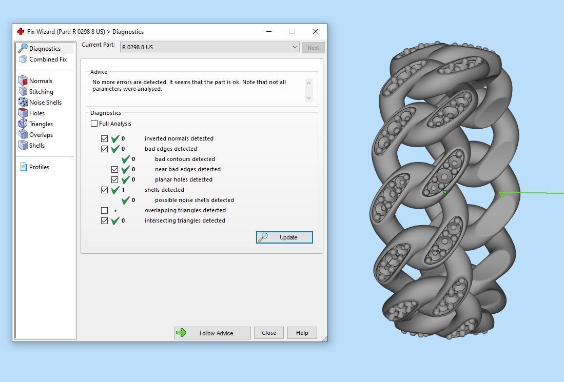 Band chain ring with stones printable 3d model 3D print model_18