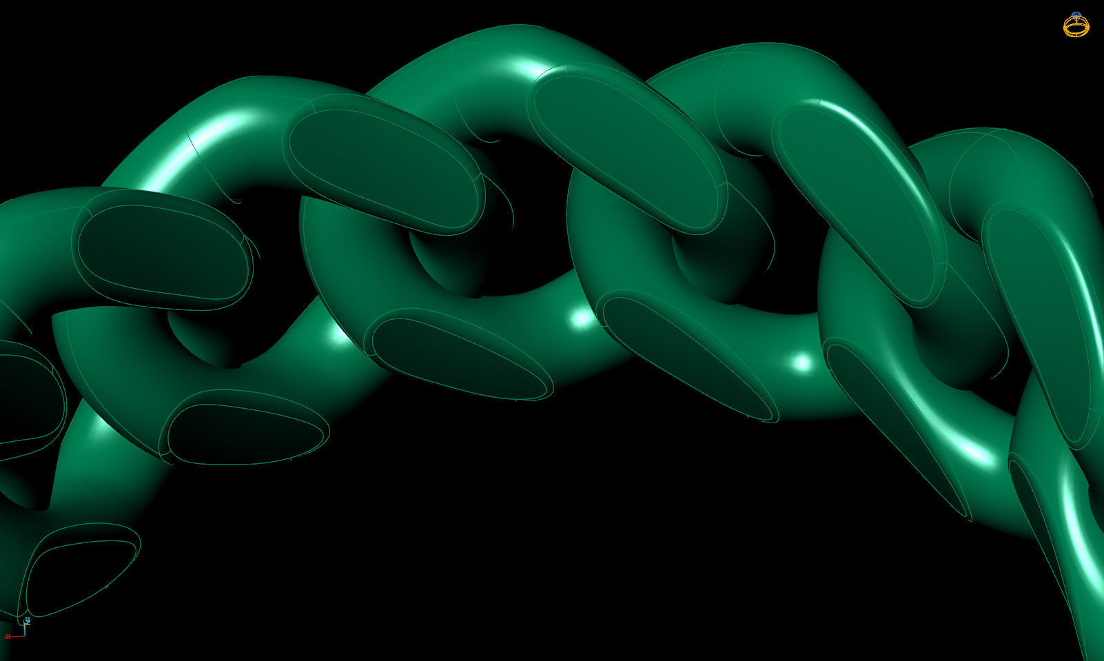 Band chain ring with stones printable 3d model 3D print model_15