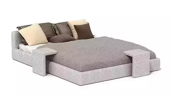 Sleek Grey Bed