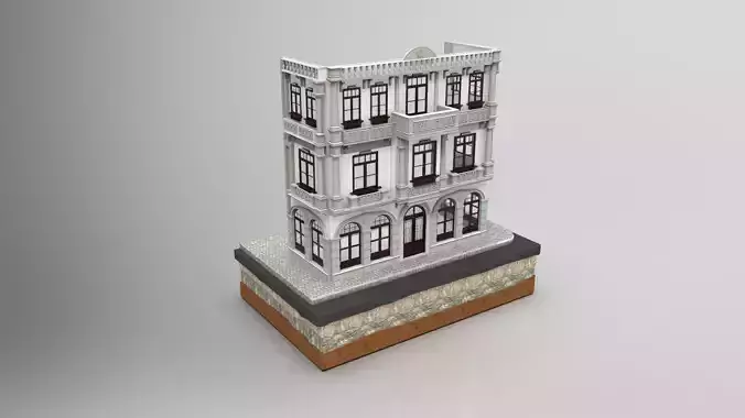 Old Istanbul City Building 001 3D model