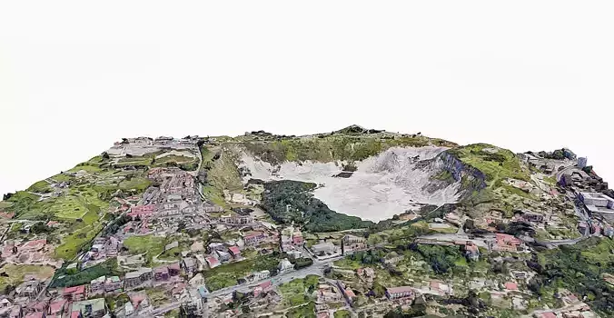 Phlegraean Fields Low-poly 3D model