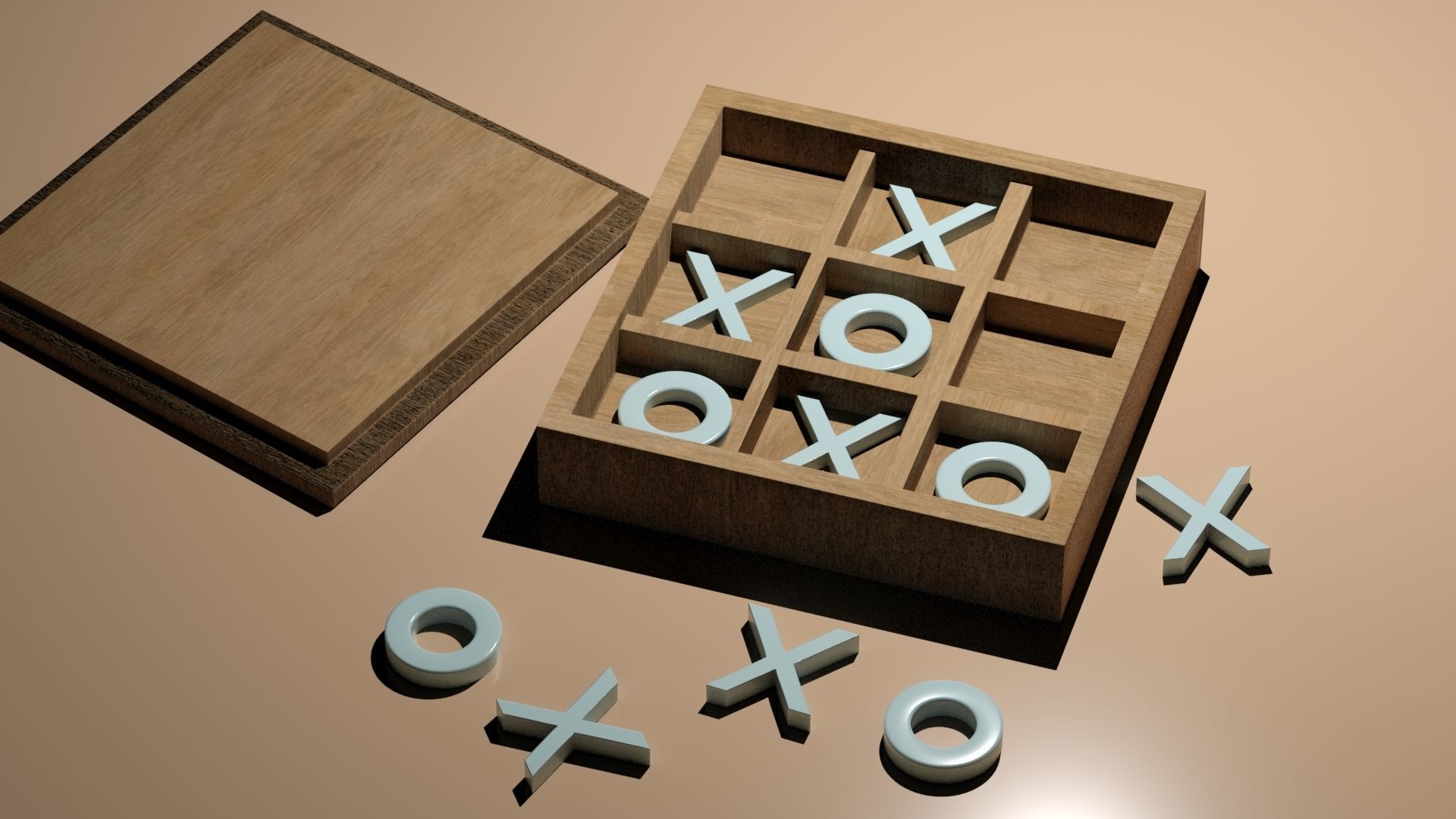 Tic-Tac-Toe 3D Printable Set 3D print model_1