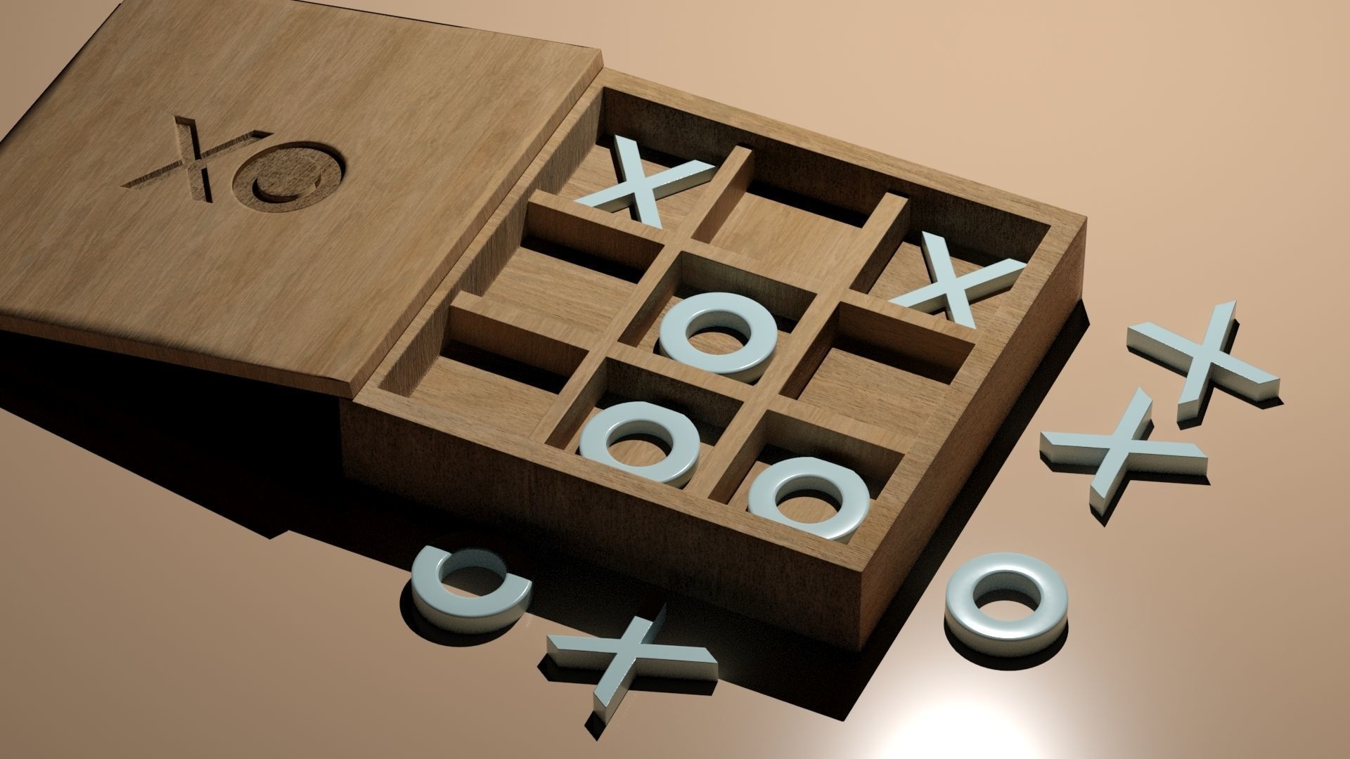 Tic-Tac-Toe 3D Printable Set 3D print model_3