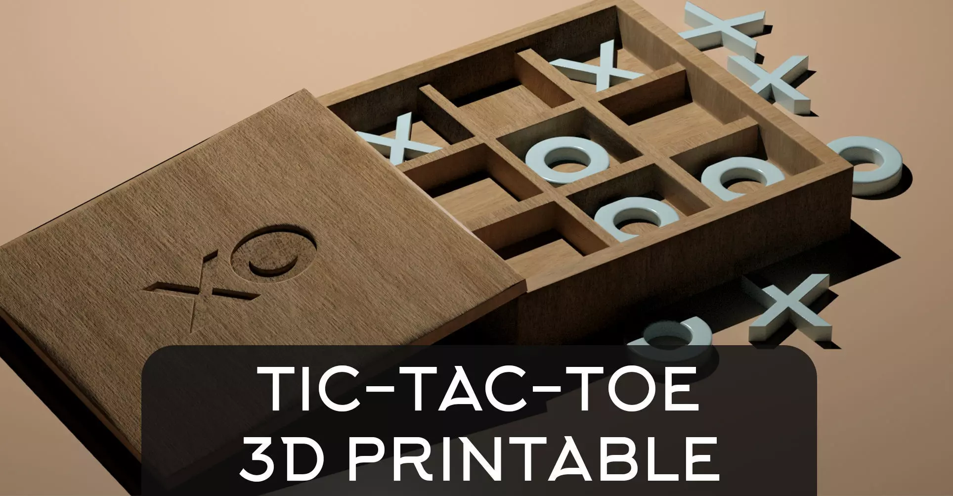 Tic-Tac-Toe 3D Printable Set 3D print model_0