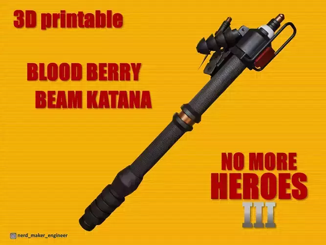 Travis Touchdowns Blood Berry Beam Katana - No More Heroes -  3D print model
