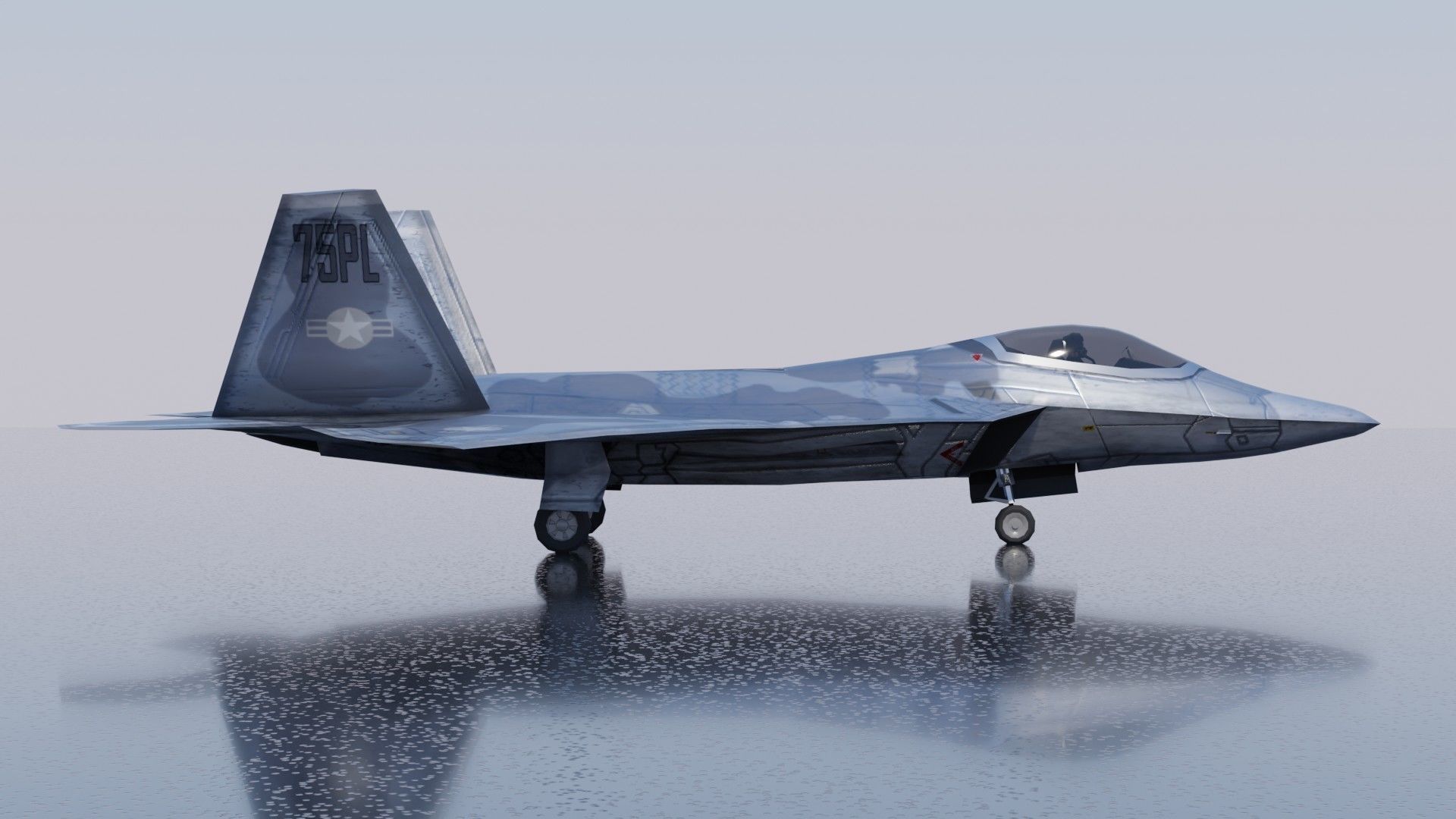 Lockheed Martin F-22 Raptor Low-poly 3D model_7