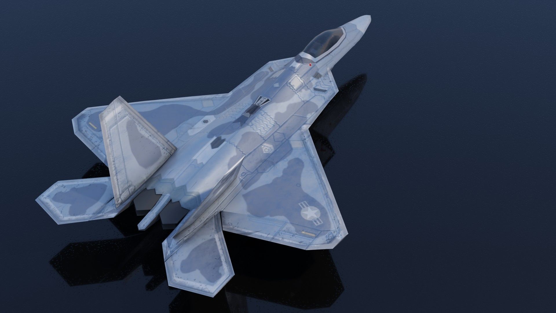 Lockheed Martin F-22 Raptor Low-poly 3D model_8