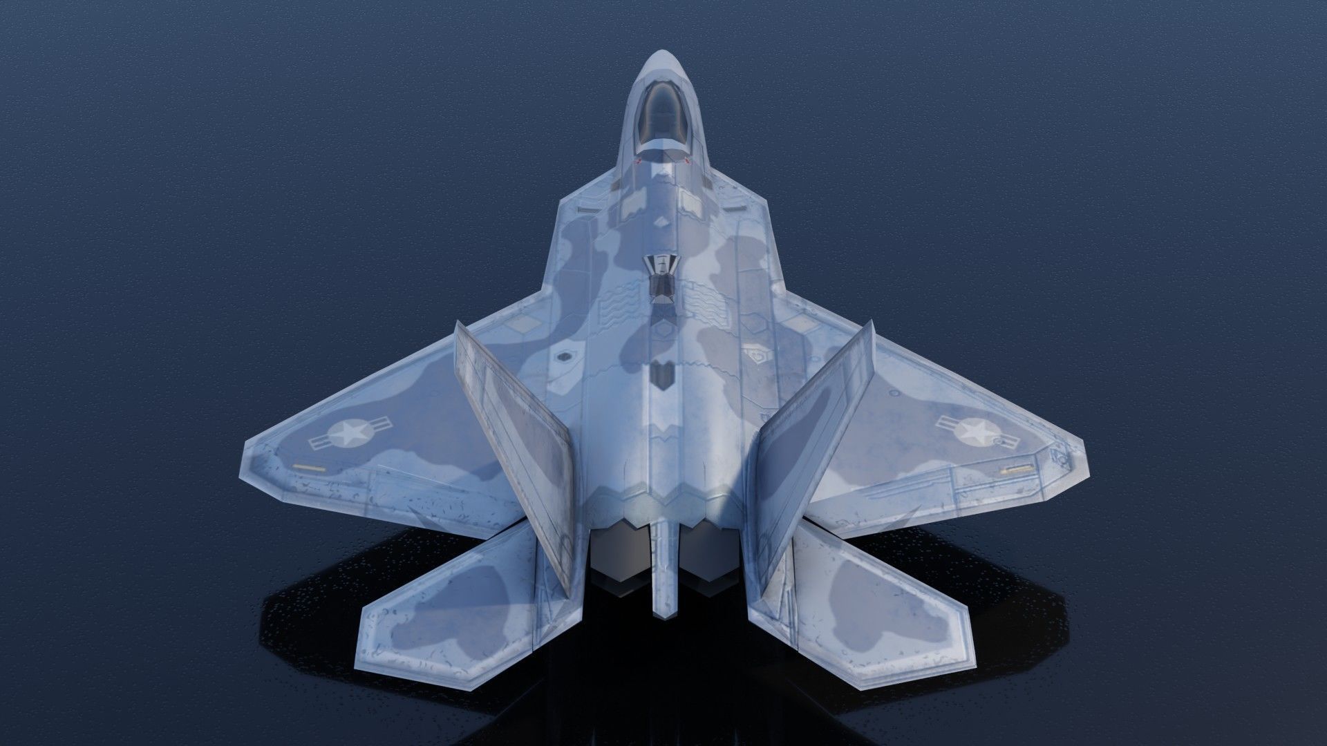 Lockheed Martin F-22 Raptor Low-poly 3D model_6