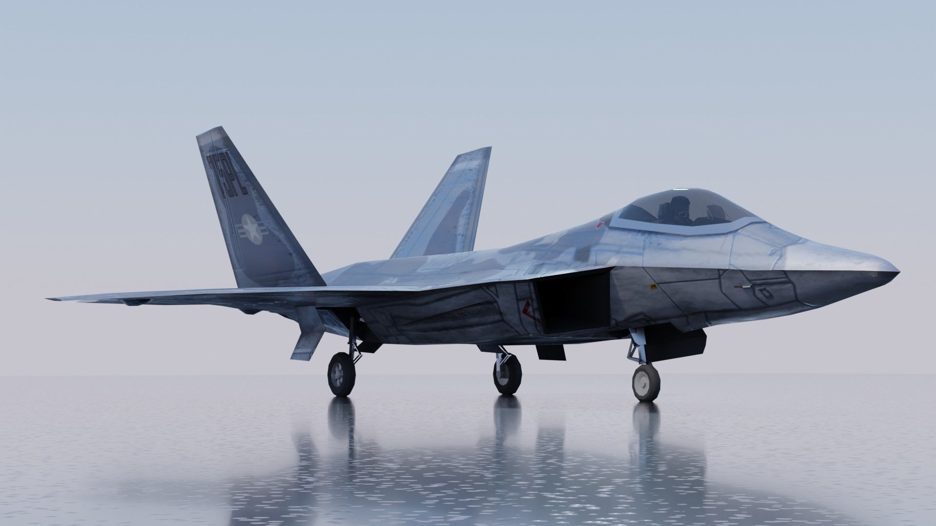 Lockheed Martin F-22 Raptor Low-poly 3D model_10