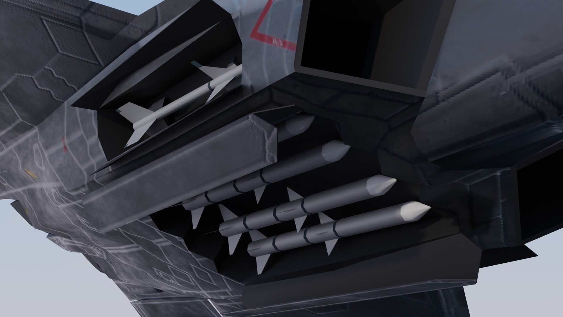 Lockheed Martin F-22 Raptor Low-poly 3D model_25