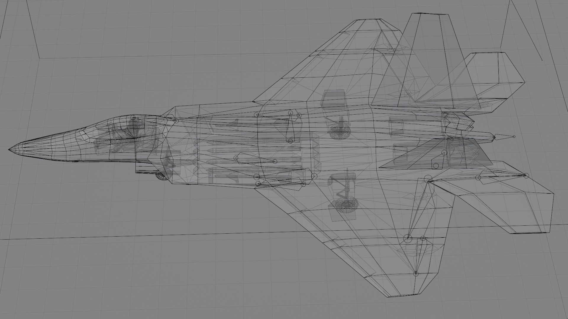 Lockheed Martin F-22 Raptor Low-poly 3D model_3