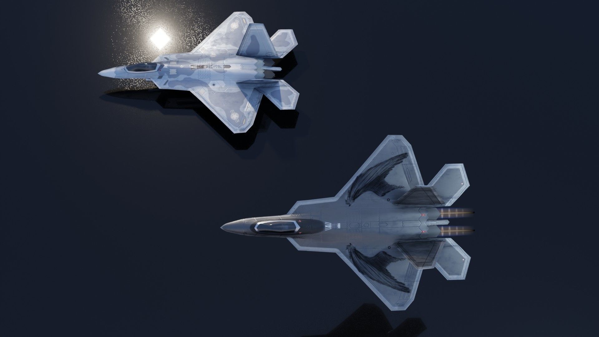 Lockheed Martin F-22 Raptor Low-poly 3D model_20